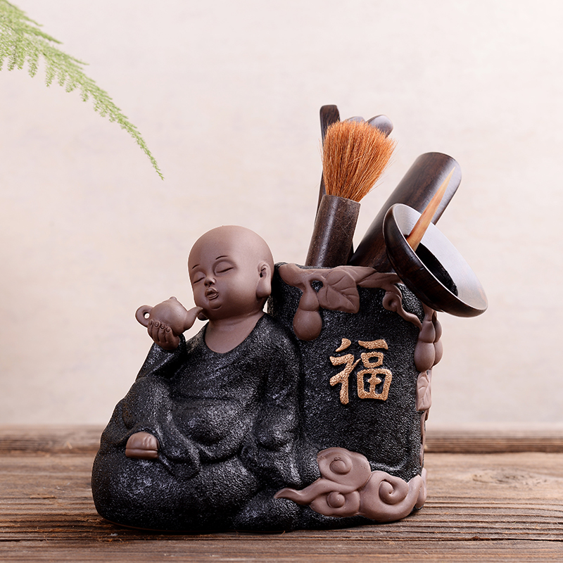 The Tao Tao Creative Tea Artist uses solid wood black sandalwood tea ceremony to suit Kung fu tea accessories 6 pieces