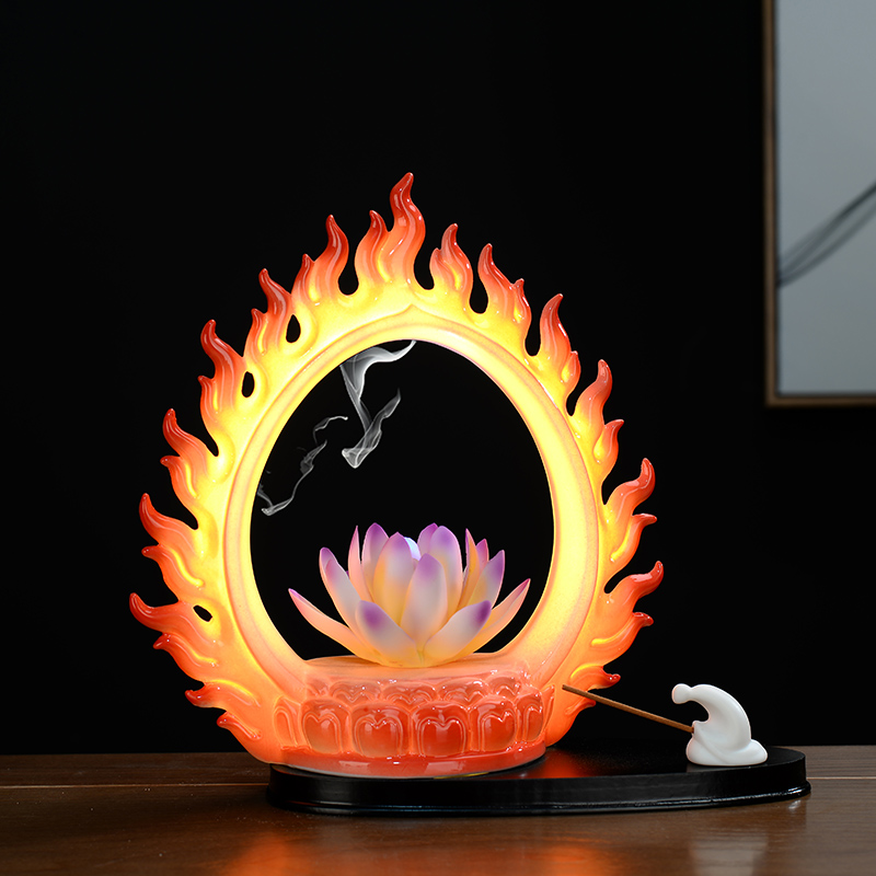 Goalkeeper's home Chinese style Zen Mood Swing ceramic Home Office Living room Xuanguan LED Lamp Desktop Furnishing