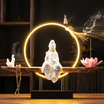 Shoutao Zen Guanyin Bodhisattva Buddha statues New Chinese LED lighting porch living room home decoration furnishings