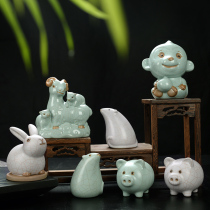 Shou Tao Ryao tea pet zodiac pig ornaments boutique can raise the film Kung Fu Tea Set accessories decoration