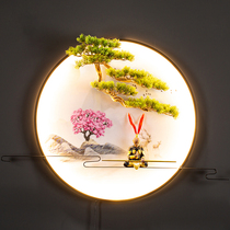 Shou Tao people new Chinese led light ring welcome pine wall hanging decoration Zen ornaments home living room desktop decorations