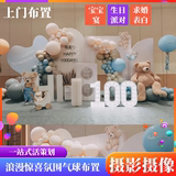 Shiyan door-to-door birthday party planning baby banquet birthday balloon decoration arrangement photo wall opening housewarming proposal