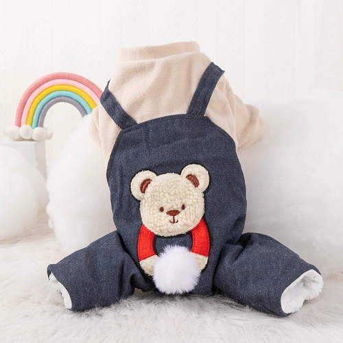 Симпатичная щенка зимняя одежда плюшевая кошка увлечение домашним животным маленькие щенки, чем медведь Корги, четыре, осень и зимний платье