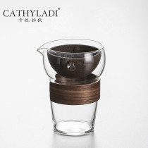 Cathyladi simple glass Road Cup home guests tea leak integrated tea tea cup tea set set