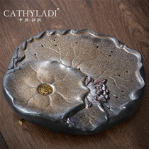 Cathyladi household meeting guest ceramic gilt glaze tea table simple wind water storage kiln dry bubble tea tray