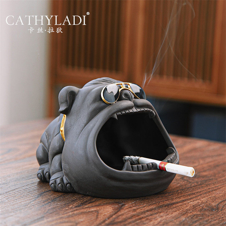 Cathyladi home living room creative ceramic ashtray office personality anti-fly ash large ashtray decoration
