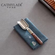 Cathyladi stainless steel single teaspoon tea take home kung fu tea set teaspoon tea shovel tea ceremony spare parts