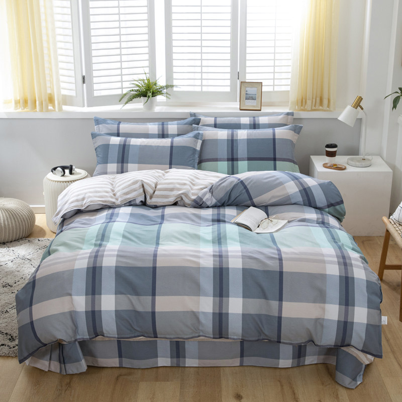 Bed full cotton four pieces of kit minimalist 180x220cm quilt cover 2 0x2 3 2 2x2 4 m pure cotton quilt cover sheet