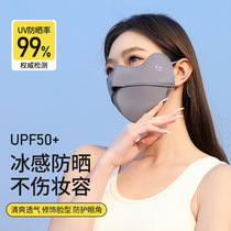 UPF50+冰丝防晒口罩女防紫外线遮阳护眼角高颜值2024年透气新款