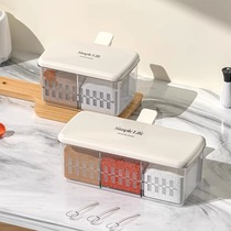Seasoning box household kitchen seasoning jar combination set one-piece multi-grid salt MSG and pepper storage condiment seasoning bottle