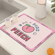 Kitchen countertop absorbent pad soft diatom mud drain pad desktop tableware drying pad coaster bar mat no-wash placemat