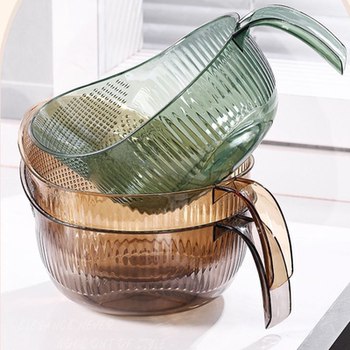 Rice-taoji artifact multi-functional rice washing sieve rice basin filter cup water scoop washing fruit washing vegetable basin drain basin 97648