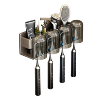Toothbrush rack storage rack electric punch-free bathroom rack bathroom mouthwash cup dental cup holder dental cylinder wall-mounted
