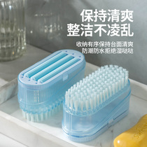 Soap foaming box laundry brush two-in-one with roller hands-free shoe brush multifunctional soap drain storage box