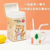 Disposable straws for pregnant and postpartum children pp individually packaged straws bendable transparent food-grade plastic straws