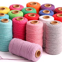 2mm two-strand cotton rope 3mm colorful cotton thread handmade DIY gift material binding Christmas braided rope 96668