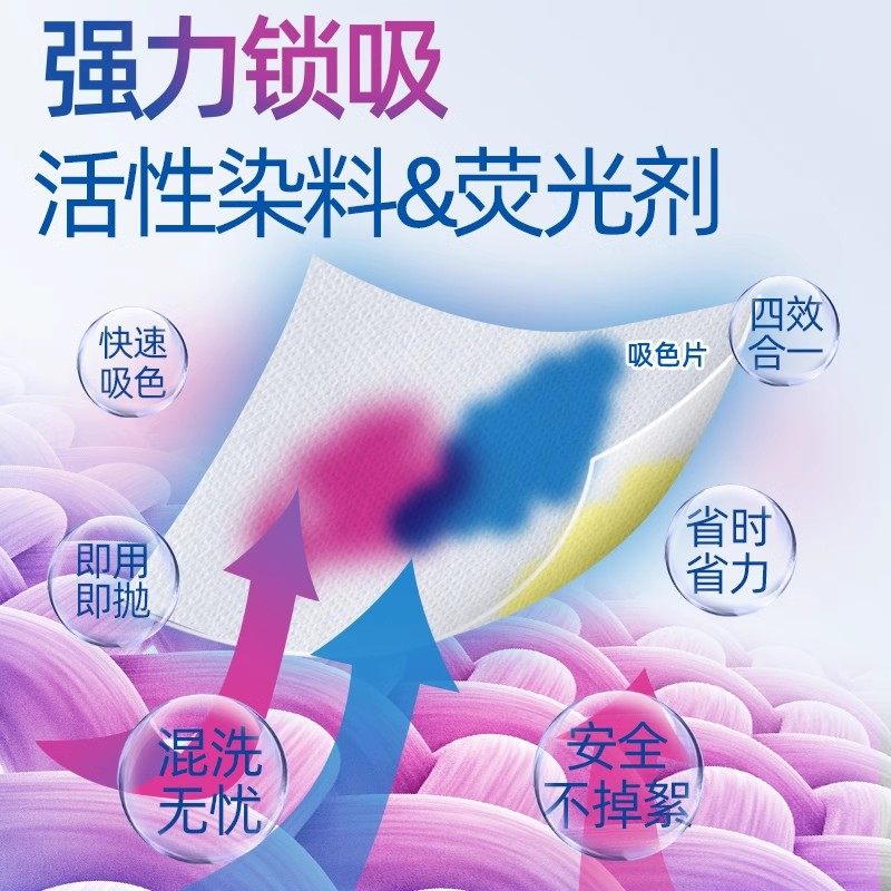 Washable 200 Times Anti-Color Mixing Color-Absorbing Sheets Laundry Sheets for Clothes to Prevent Dye Mixing in Washing Machine, 100 Sheets Per Box