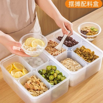 A complete set of ice powder stall tools ice powder ingredient box small material box commercial jelly with lid special fruit fishing display