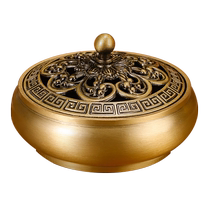 Copper incense burner household indoor copper sandalwood agarwood incense burner incense mugwort incense coil pure mugwort mosquito coil