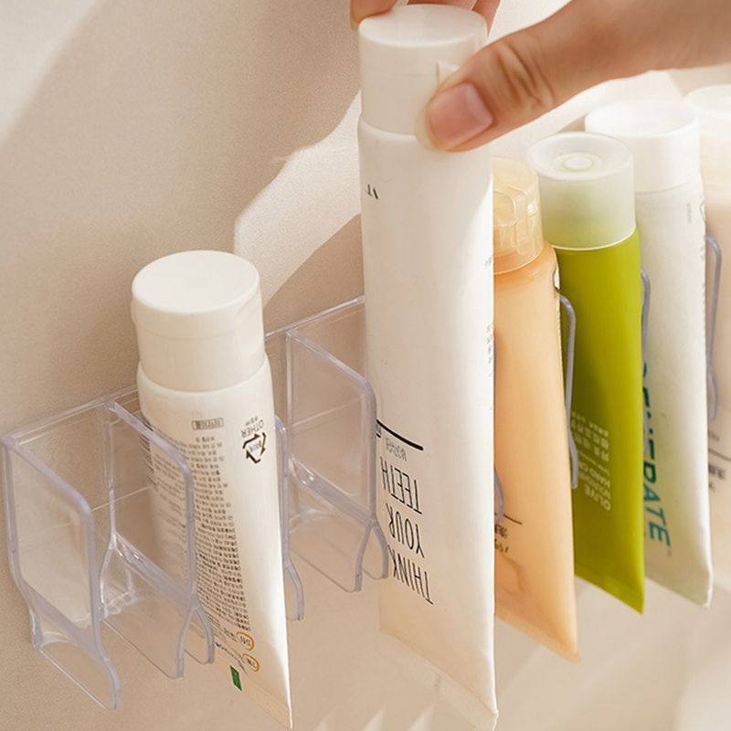 Wall-Mounted Multi-Functional Storage Rack, Bathroom Facial Cleanser and Cosmetics Storage Rack, Mirror Cabinet, Toothpaste Drain Holder