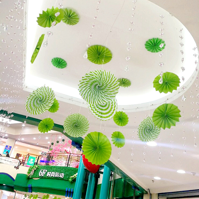 Kindergarten hanging ornament shopping mall classroom chuang layout roof ceiling creative ceiling decorative paper fan pendant