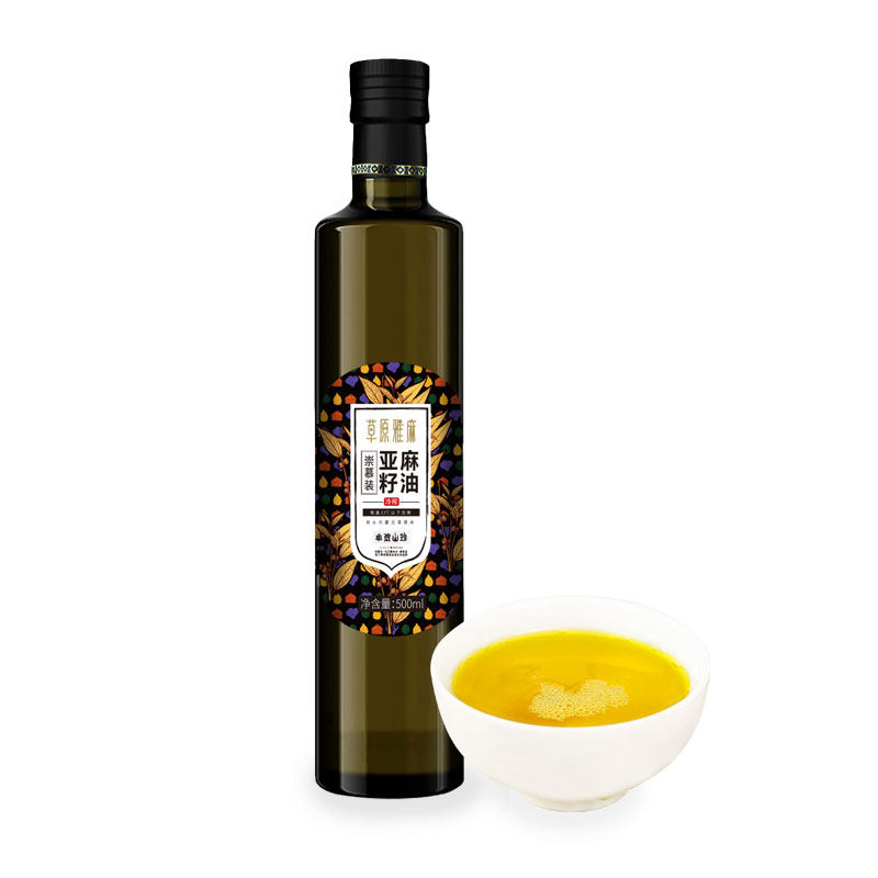 草原雅麻 亚麻籽油婴儿食用油500ml冷榨一级孕妇内蒙古正品胡麻油
