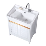 Керамическая раковина шкаф балкона стиральный бассейн с тряйкой посадочной раковины Небольшая раковина Небольшая гигиеническая водянистая бассейн Шкаф