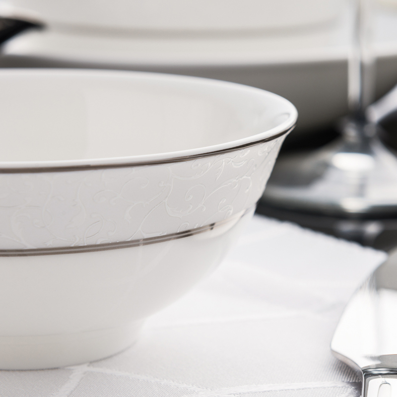 Ronda about ipads porcelain tableware Barcelona 4.5 inch bowl of rice bowls embossed white gold bowls of household jobs