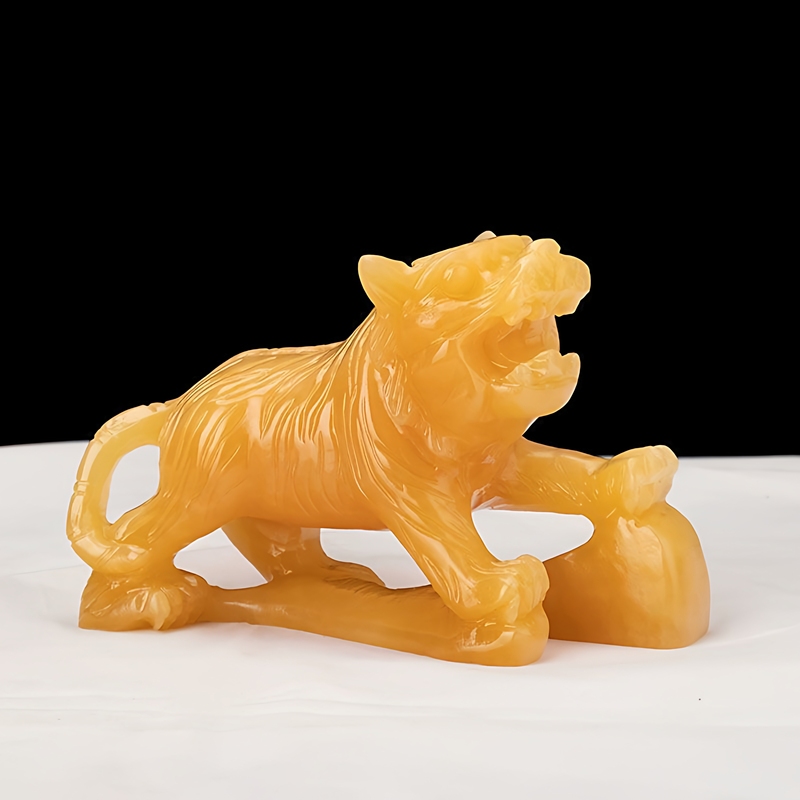 Fuya Lu Natural Jade Tiger Statue Chinese Zodiac Tiger Auspicious Ornament Housewarming Opening Gift Office Desk Decoration Fuya Lu Natural Jade Tiger Statue Chinese Zodiac Tiger Auspicious Ornament Housewarming Opening Gift Office Desk Decoration