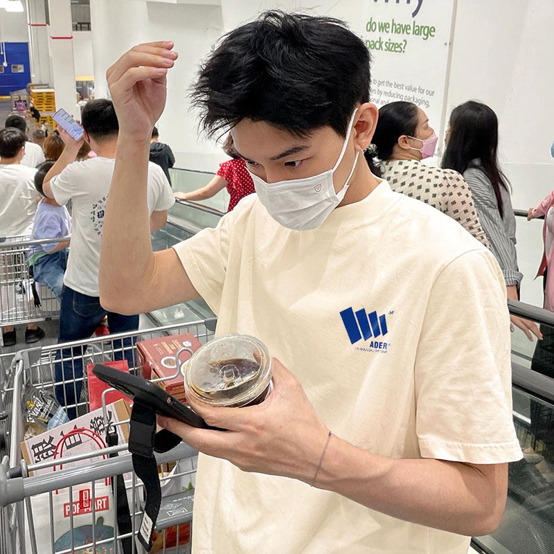 ADER error BLOCK series Chauder High Street FOG Men and women Couple with the same loose 100 lap short sleeve T-shirt