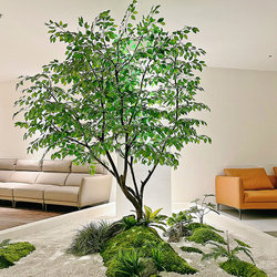 Simulated Banyan Tree Green Plant Landscape Ornaments for Shopping Malls and Hotels, Large Indoor and Outdoor Plant Displays, Fake Trees, Wishing Trees