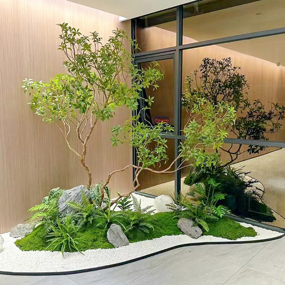 High-End Yew Tree Window Display Bionic Plant Indoor Decorative Tree Large Artificial Tree Simple Landscape Simulated Green Plant