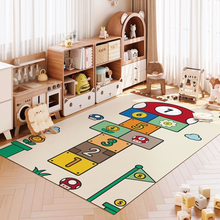 Cartoon children's climbing mat pvc scrubbable carpet bedroom game hopscotch waterproof floor mat thickened for cooling
