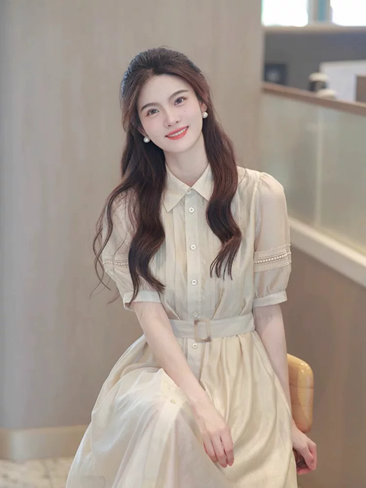 Длинная юбка, элитное изысканное платье, середина длины, puff sleeves, коллекция 2023