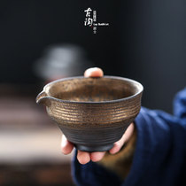 Handmade retro gilt gilt gilded gongg cup tea set Tea Sea ceramic Japanese tea divider tea ceremony tea leaked Cup