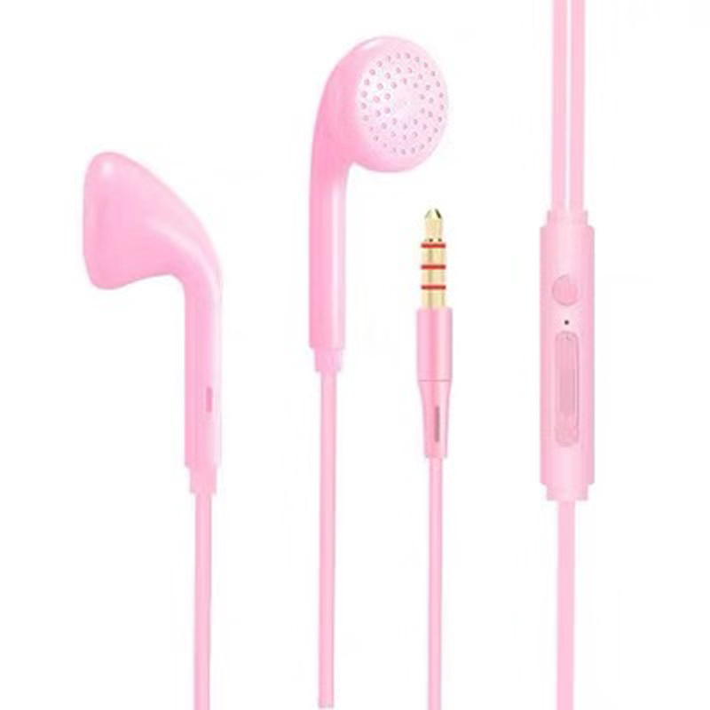S16 With Michael Call And Volume Adjustment [Pink]Original quality goods currency Earphone line vivo Huawei millet oppo In ear bass Earplugs motion