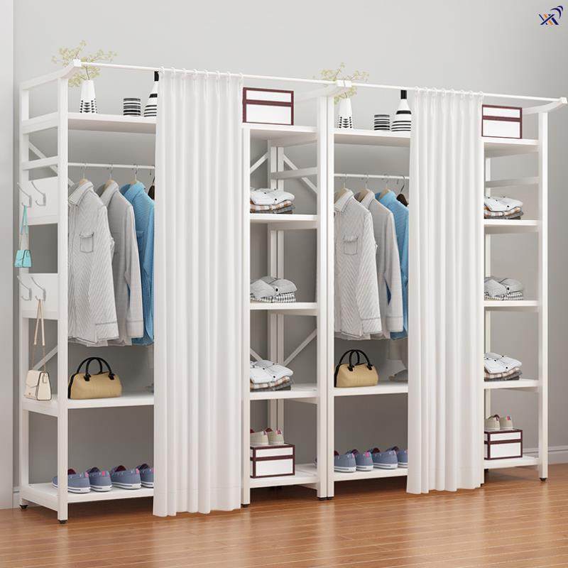 Han Style Creativity Simple Wardrobe New Curtain Type Pull-Curtain Dust-Proof Hanging Clothes Rack Finishing Containing Clothing Cap Rack