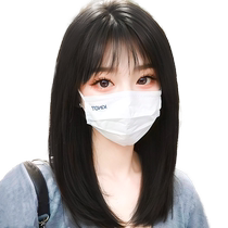 Wig for women real hair on top of head double-needle replacement hair piece one-piece traceless invisible natural forehead bangs wig piece