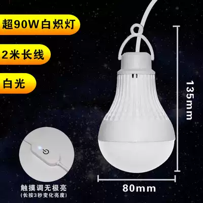 High brightness USB bulb mobile charging energy saving lamp portable ground Beach power outage dormitory home LED mobile power emergency response