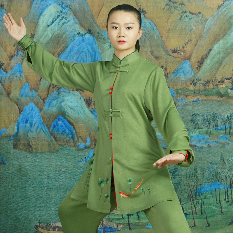 Taiji Yi New Style Embroidery Martial Clothes Female Tai Chi Fist Costumes Floating Performance Clothes New Model