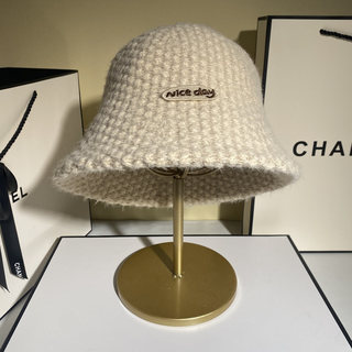 新款韩版秋冬季针织渔夫帽出游显脸小遮脸帽子女圆顶可折叠水桶帽