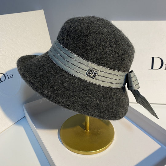 Women's Autumn and Winter Bucket Hat with Rhinestone Bow, Korean and Japanese Style, Elegant and Versatile, New Solid Color Hat