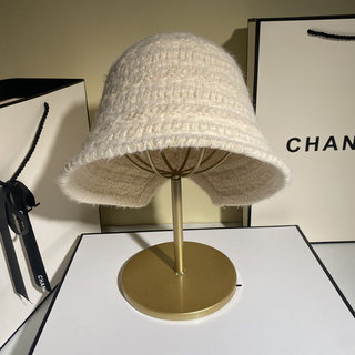 Japanese-Style Niche Instagram Trendy Brand Knitted Bucket Hat for Women, Autumn and Winter Fashion Versatile Face-Slimming Fisherman Hat, Warm Hat