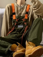 临典 Зеленая униформа медсестры, осенний комбинезон, японская ретро парная одежда для влюбленных, штаны, в американском стиле, оверсайз