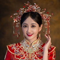 Xiuhe clothing headdress bridal hair accessories Mori Xianmei high-end marriage Chinese wedding atmosphere phoenix crown step shake crown