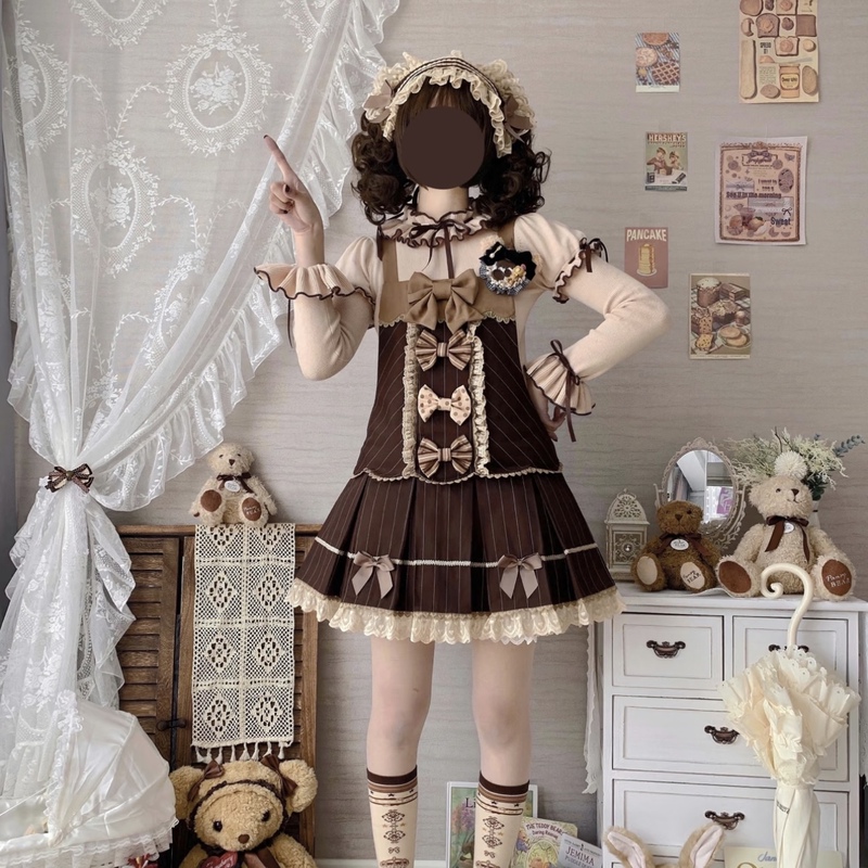  in Stock | Tiramisu Lolita Cocoa Filled Authentic Tiramisu Suspender Dress