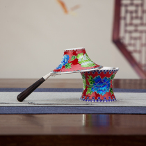 Handmade sterling silver 999 tea leak rack pinching enamel tea set accessories tea filter rack tea ceremony cover