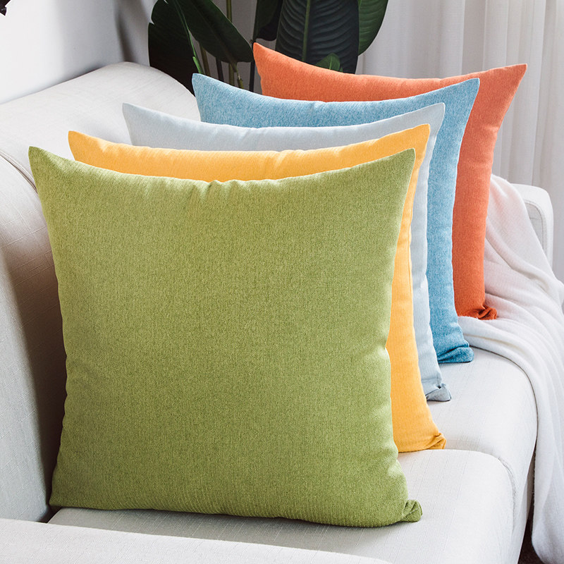 Plain Office Sofa Pillow Cushion Thickened Car Pillow Solid Color Linen Large Pillow Back Back Waist Back Pillow