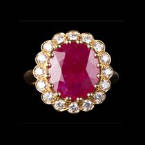 Unicorn Deer Atlantic Antique Jewelry Jewels French Classic Fluffy with 18K gold inlaid diamond ruby ring