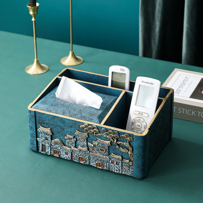 European-style light luxury retro living room coffee table tissue box high-end creative multi-functional drawer box storage decoration decoration